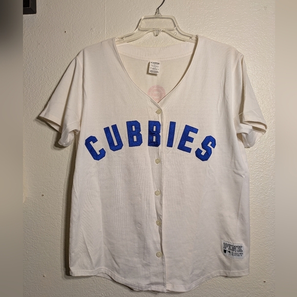 pink Victoria Secret White Cubbies Button-Up Shirt Pre-owned Size Large - Picture 2 of 7